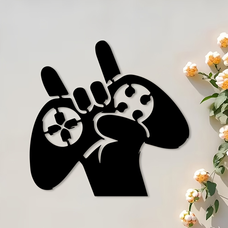 Retro Gaming Art - Retro Gaming Hand Metal Wall Art