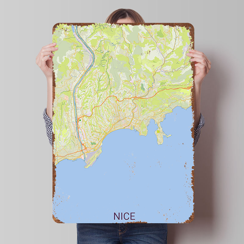 Map of Nice France Printed Pos - Retro Gaming France 评论和价格