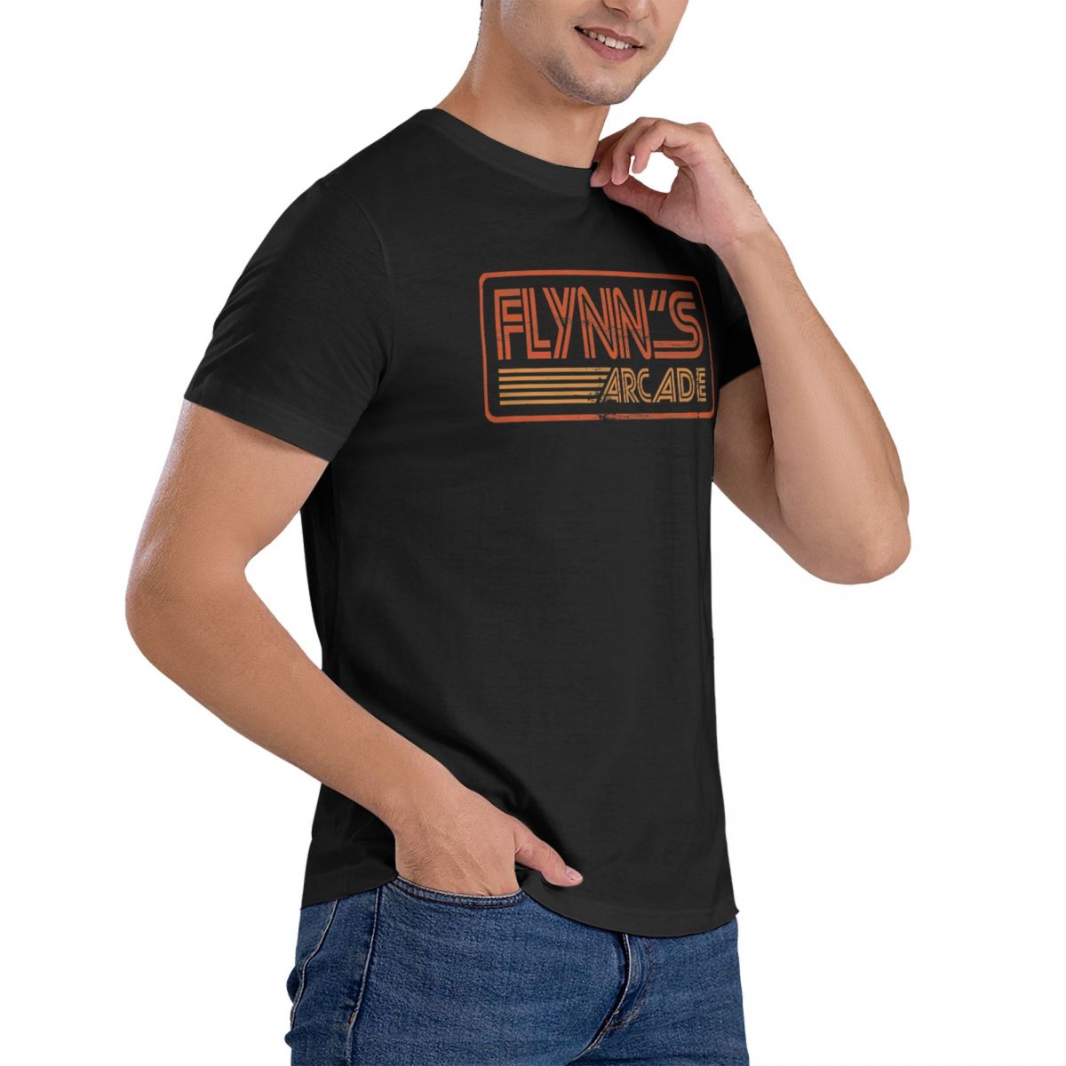 Flynn T Shirt Men Cotton Casua - Retro Gaming T Shirt 评论和价格