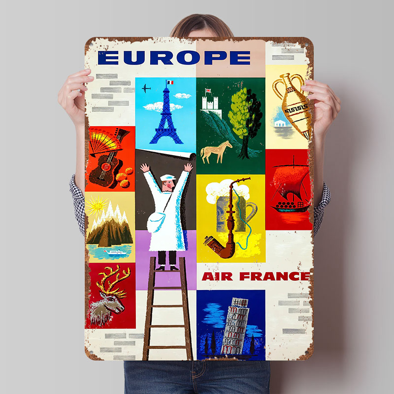 Europe Air France Travel Metal - Retro Gaming France 评论和价格