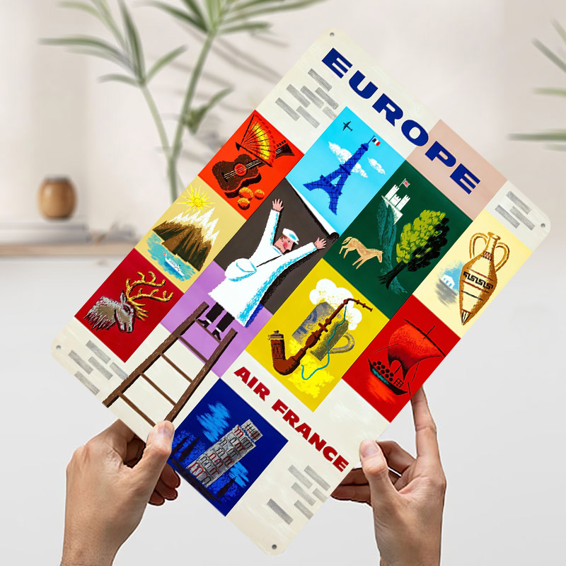 Europe Air France Travel Metal - Retro Gaming France 评论和价格