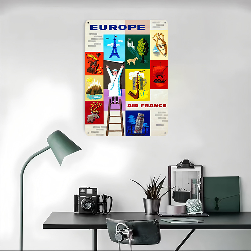 Europe Air France Travel Metal - Retro Gaming France 评论和价格