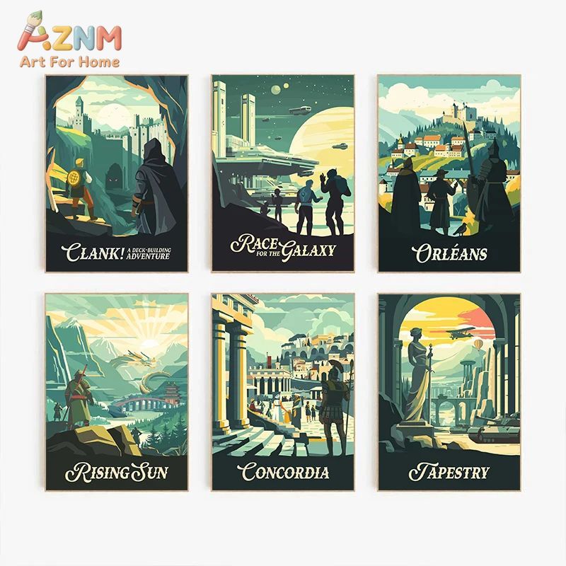 AZNM Retro Board Game Art Canv - Retro Gaming Art 评论和价格