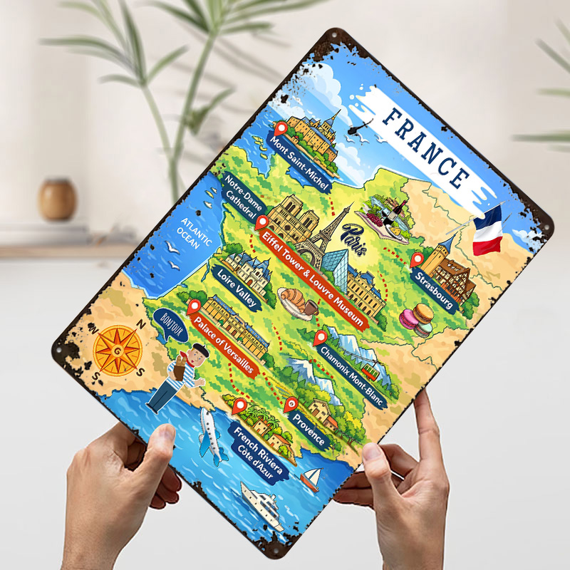 France Travel Map Cartoon Meta - Retro Gaming France 评论和价格