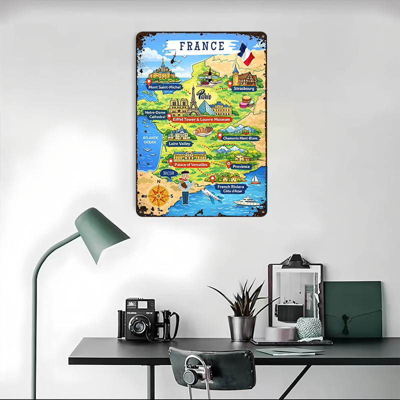 France Travel Map Cartoon Meta - Retro Gaming France 评论和价格