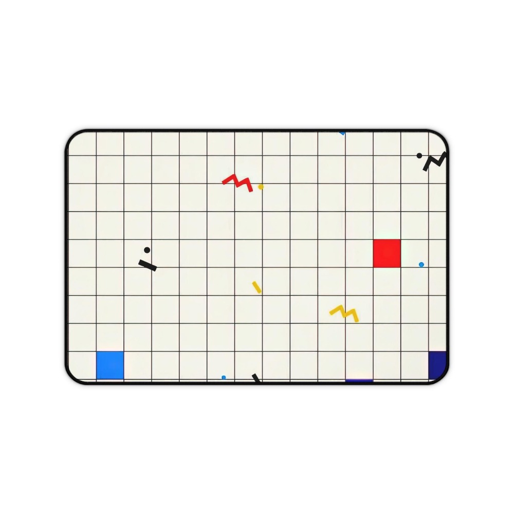 Retro Geometric Grid Desk Mat  - Retro Gaming Art 评论和价格