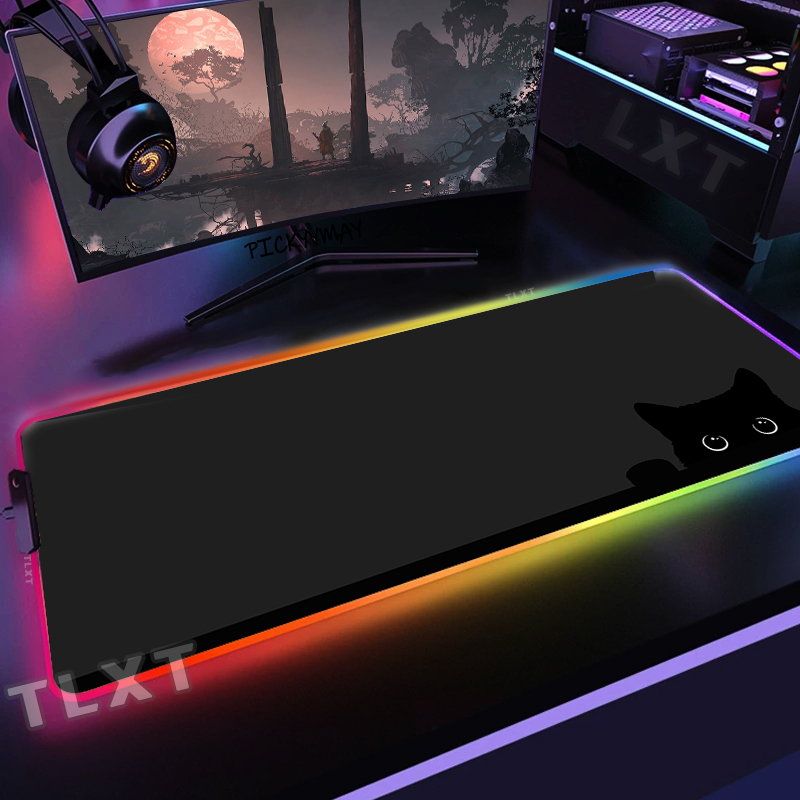 Large RGB Mouse Mat Cute Cat G - Retro Gaming Art 评论和价格